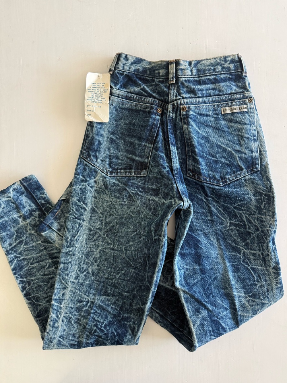 NEW Vintage 80s acid wash Chemin de Fer jeans  Rare Iconic deadstock Nwt - Picture 4 of 10